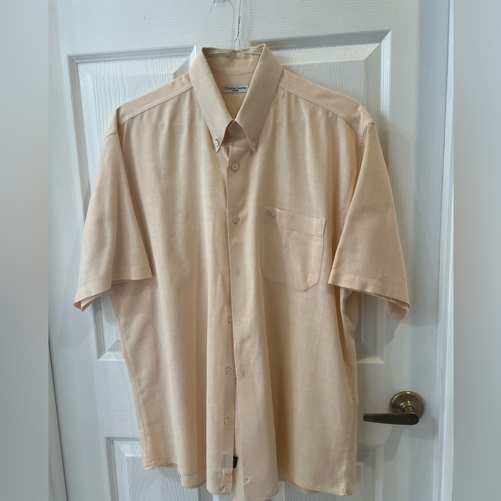 CHRISTIAN LACROIX Men's Melon-color Cotton Short Sleeve Shirt